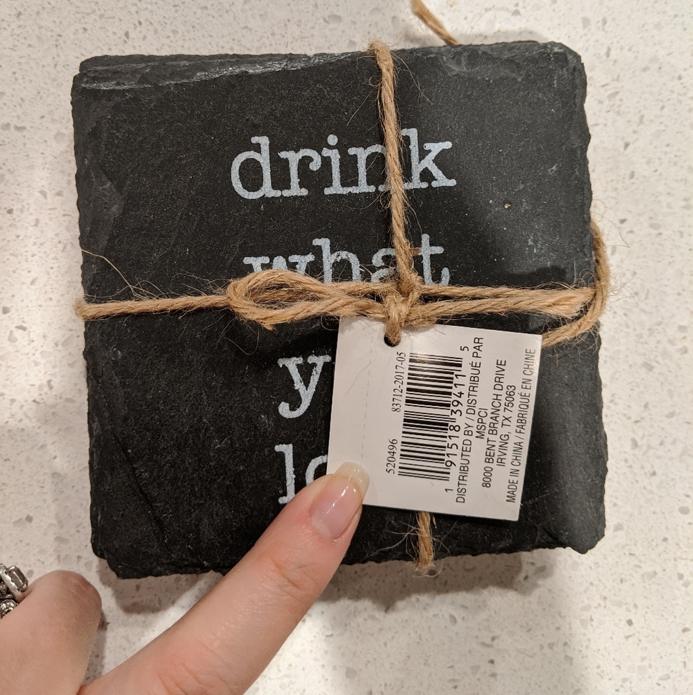 Black and white ceramic coasters - Picture 2 of 4